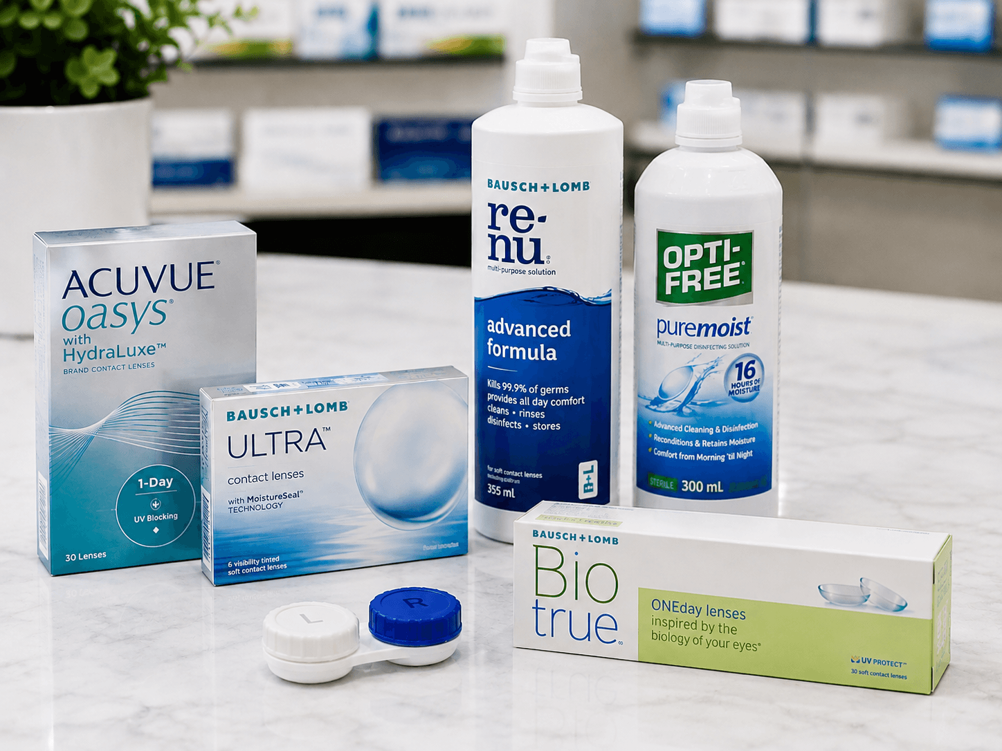 Contact lenses and lens care solutions